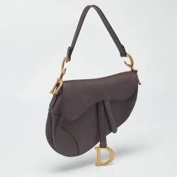 Pre Owned Dior Burgundy Leather Saddle Bag