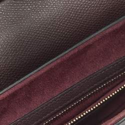 Pre Owned Dior Burgundy Leather Saddle Bag