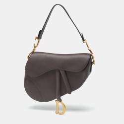Pre Owned Dior Burgundy Leather Saddle Bag