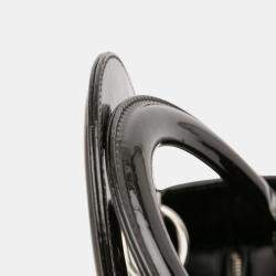Pre Owned Dior Black Medium Patent Cannage Lady Dior