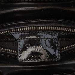 Pre Owned Dior Black Medium Patent Cannage Lady Dior