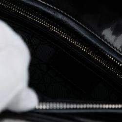 Pre Owned Dior Black Large Patent Cannage Lady Dior