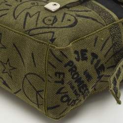 Pre Owned Dior Green Embroidered Canvas Diorcamp Messenger Bag