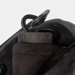 Pre Owned Dior Black Mini Ultra Matte Calfskin Cannage Studded Supple Lady Dior