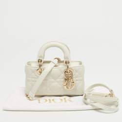 Pre Owned Dior White Cannage Leather Micro Lady D-Joy Bag