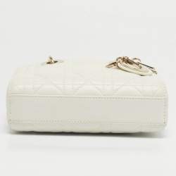 Pre Owned Dior White Cannage Leather Micro Lady D-Joy Bag