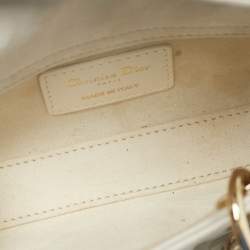 Pre Owned Dior White Cannage Leather Micro Lady D-Joy Bag