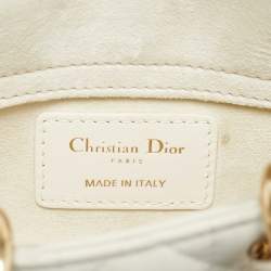 Pre Owned Dior White Cannage Leather Micro Lady D-Joy Bag