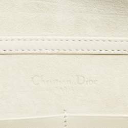 Pre Owned Dior Red/White Leather Toile de Jouy Diorama Wallet on Chain
