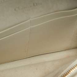 Pre Owned Dior Red/White Leather Toile de Jouy Diorama Wallet on Chain