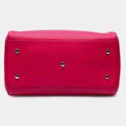 Pre Owned Dior Pink Medium Leather Diorissimo Satchel