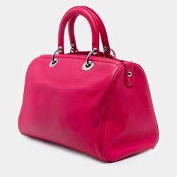 Pre Owned Dior Pink Medium Leather Diorissimo Satchel
