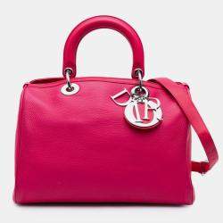 Pre Owned Dior Pink Medium Leather Diorissimo Satchel