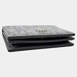 Pre Owned Dior Grey Leather Business Card Holder