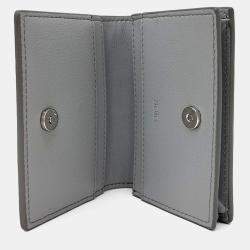 Pre Owned Dior Grey Leather Business Card Holder