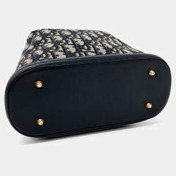Pre Owned Dior Navy Blue Fabric C'EST DI Medium Bag
