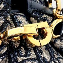 Pre Owned Dior Navy Blue Fabric C'EST DI Medium Bag