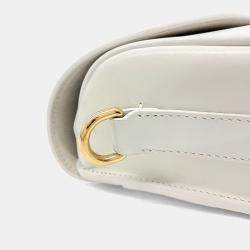 Pre Owned Dior White Leather Bobby Bag Medium
