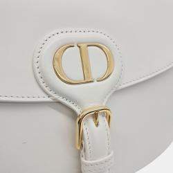 Pre Owned Dior White Leather Bobby Bag Medium