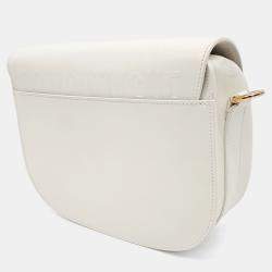 Pre Owned Dior White Leather Bobby Bag Medium