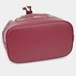 Pre Owned Dior Red Leather Cannage Bucket Bag