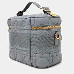 Pre Owned Dior Grey Leather Travel Vanity Small