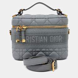 Pre Owned Dior Grey Leather Travel Vanity Small