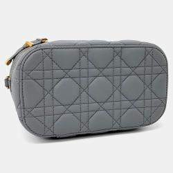Pre Owned Dior Grey Leather Travel Vanity Small