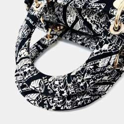 Pre Owned Dior Black Fabric D-LITE Lady Bag Medium