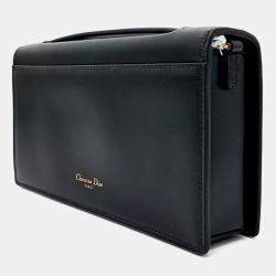 Pre Owned Dior Black Leather Dior CD Signature Pouch Bag