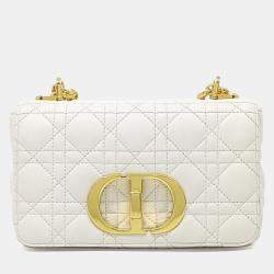 Pre Owned Dior White Leather Carobag Small