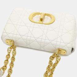 Pre Owned Dior White Leather Carobag Small