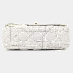 Pre Owned Dior White Leather Carobag Small