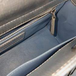 Pre Owned Dior Silver Leather Cannage Lady Bag Small