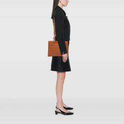 Pre Owned Dior Brown Large Ultra Matte Calfskin Cannage Embossed Lady Dior
