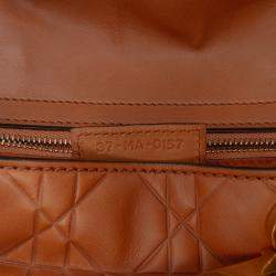 Pre Owned Dior Brown Large Ultra Matte Calfskin Cannage Embossed Lady Dior