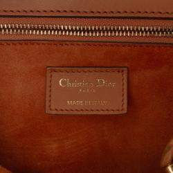 Pre Owned Dior Brown Large Ultra Matte Calfskin Cannage Embossed Lady Dior