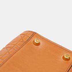 Pre Owned Dior Brown Large Ultra Matte Calfskin Cannage Embossed Lady Dior
