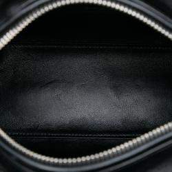 Pre Owned Dior Black Medium Smooth Calfskin Embroidered Beaded Floral Lady Dior