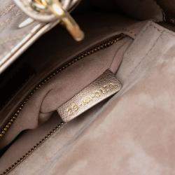 Pre Owned Dior Gold Small Metallic Lambskin Cannage My ABCDior Lady Dior