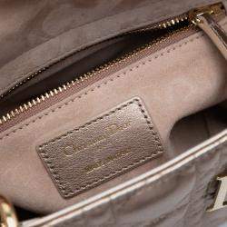 Pre Owned Dior Gold Small Metallic Lambskin Cannage My ABCDior Lady Dior