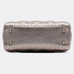 Pre Owned Dior Gold Small Metallic Lambskin Cannage My ABCDior Lady Dior