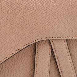 Pre Owned Dior Beige Leather Saddle Convertible Belt Bag