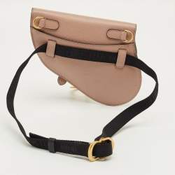 Pre Owned Dior Beige Leather Saddle Convertible Belt Bag