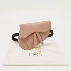 Pre Owned Dior Beige Leather Saddle Convertible Belt Bag