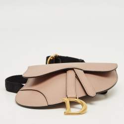 Pre Owned Dior Beige Leather Saddle Convertible Belt Bag