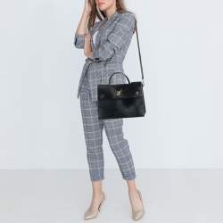Pre Owned Dior Dark Blue Calfhair and Leather Medium Diorever Tote