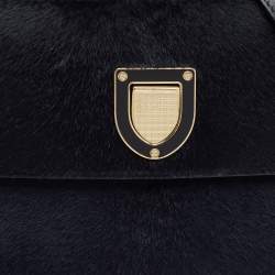 Pre Owned Dior Dark Blue Calfhair and Leather Medium Diorever Tote
