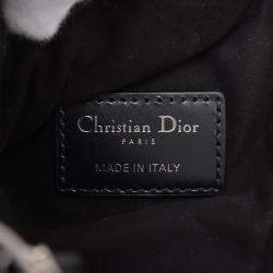 Pre Owned Dior Black Mini Calfskin Macrocannage Dior Caro Tulip Bag