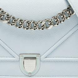 Pre Owned Dior Light Blue Cannage Leather Small Diorama Flap Bag
